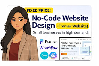 design a modern no code website using framer webflow