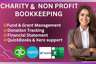 do charity and non profit bookkeeping in quickbooks, xero and wave