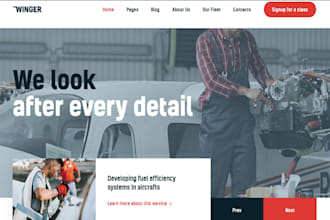 design wix aircraft maintenance website mro service aviation repair website