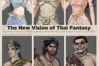 design professional 2d characters or line art with perfect anatomy