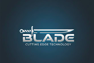 design a sharp and powerful blade logo for your brand