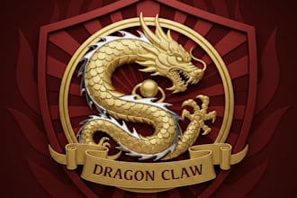 design a powerful and luxurious golden dragon logo for your brand