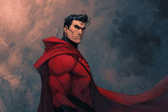 draw a comic book, page and book cover