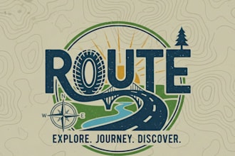 design a clean and dynamic route logo for your brand
