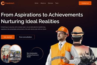 design squarespace construction website contractor business website service site