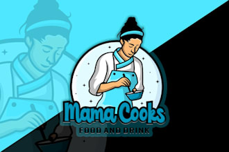design delicious burger, chef, food, and restaurant logo with t shirt
