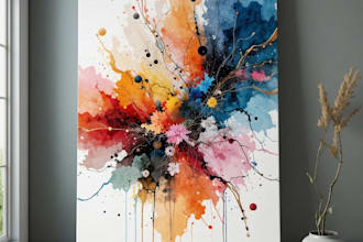 design abstract watercolor canvas wall art