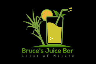 do wonderful and excellent juice bar logo with t shirt design