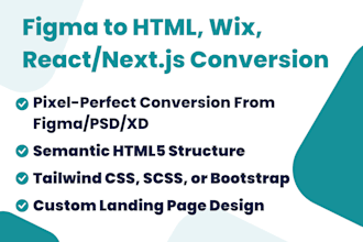 convert figma to HTML, figma to wix, figma to webflow, react js, next js