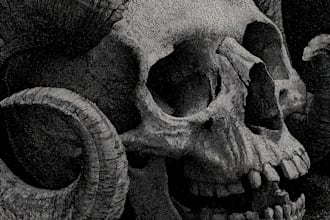 create dark art, horror or skull artworks illustration