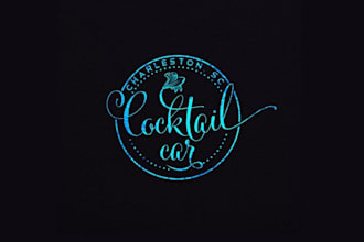 design looking converted horse trailer mobile bar logo