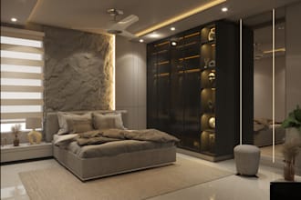 do bedroom 3d interior with realistic rendering
