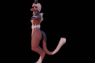 do custom 3d model, vrchat avatar, unity avatar, furry avatar, nsfw character