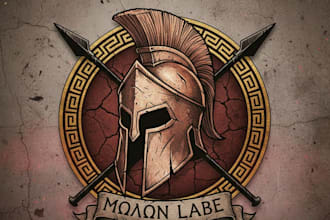 design a bold and powerful spartan logo for your brand