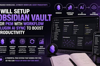 setup obsidian vault for pkm with workflow plugin ai sync to boost productivity