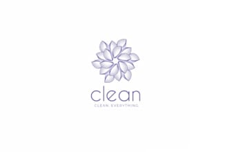 design modern feminine organic household cleaning logo