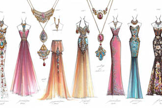 draw a beautiful fashion jewelry design sketch