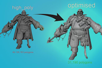 optimize and bake highpoly 3d models for games and animation