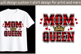 design custom t shirt design for print and merch