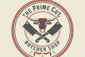 design a bold and professional butcher logo for your brand