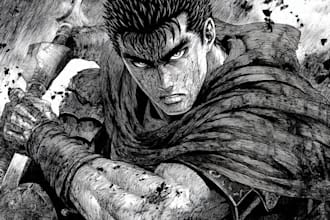manga page custom dark berserk style art in high quality