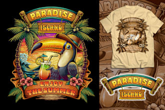 design custom vintage illustration for t shirt clothing