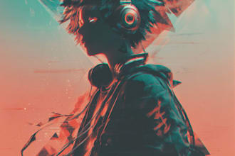 design stunning anime album cover art