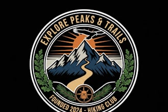 design an adventurous and professional hiking logo for your brand