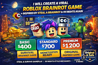create viral roblox brainrot game inspired by steal a brainrot, 99 nights again