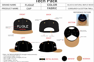 design custom hats and caps with professional tech packs