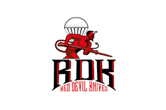 make stand out war prop mean logo for red devil knives