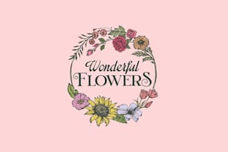 design a luxury floral logo for your brand