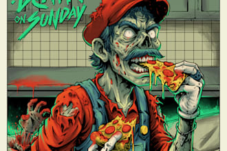 draw unique album cover or illustration for your merch