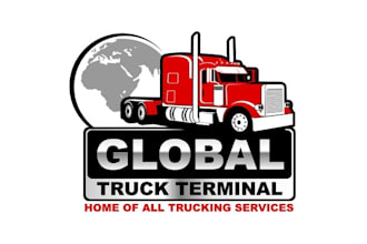 make global truck service and terminal logo for your company