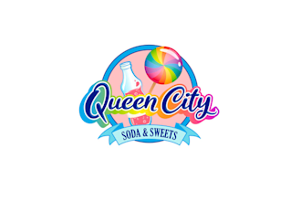 design fun retro candy soda shop logo