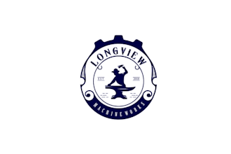 make longview industrial machine works logo and identity