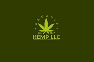 design hipster cbd organic hemp logo