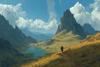 create fabulous fantasy environment landscape illustration