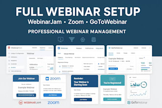 handle full webinar setup on webinarjam zoom gotowebinar