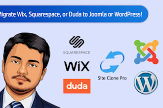 clone wix, squarespace, or duda to joomla or wordpress