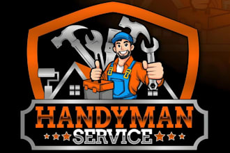 do home repair, renovation roofing, plumbing and handyman logo