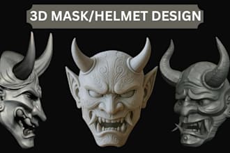 create realistic 3d masks, helmets, and 2d to 3d character models