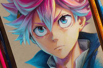 draw or color drawing, anime character, manga, comic, sketch