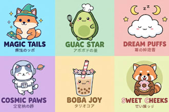 design a cute kawaii, chibi mascot logo for your business