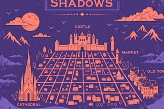do fantasy city map for dnd map illustration world vector
