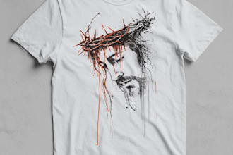 draw unique christian typography t shirt design