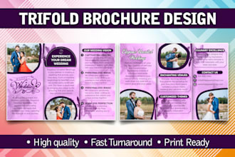 design print ready trifold brochure for business marketing