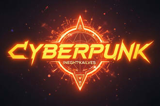 create futuristic cyberpunk style logo for you
