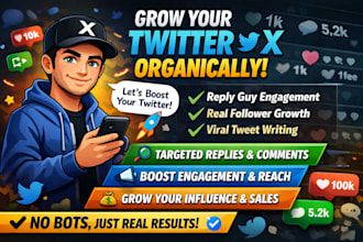 grow your twitter x organically with reply guy service, engagement boosting