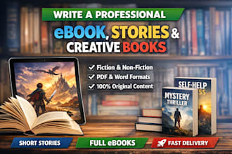 write a professional ebook, stories and creative ebooks